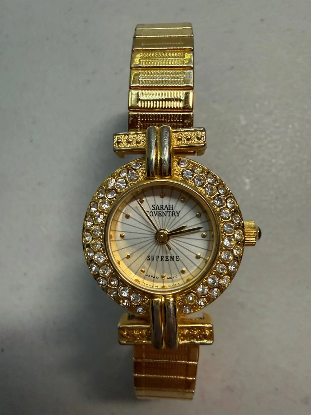 Sarah Coventry Supreme Gold Crystal Accent Women's Watch - Goldtone